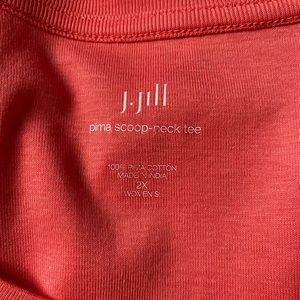 J.Jill Pima Scoop-Neck Tee in Light Papaya